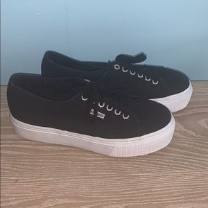 Black w/ white brim SUPERGA shoes